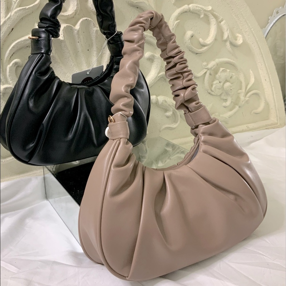 Black Ruched Mini Handbag NWT - Picture 7 of 9